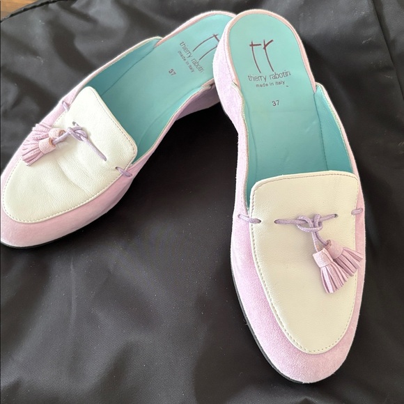 Shoes - Lavender &White Women's Slides. WORN ONCE